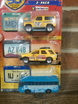 Matchbox 50th Birthday Series Mexico Tru 3 Pack Arizona Jersey Land Rover 90