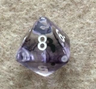 Chessex Black/purple W/white Nebula Polyhedral Rpg D&d D8 Die Oop