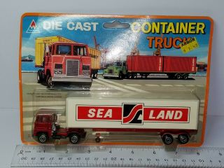 Vintage Tin Toys 1/86 Scammell Crusader Tractor Trailer Sea & Land Red Wt 707