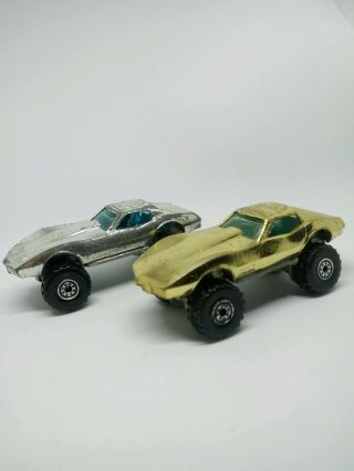 Hot Wheels 20th Anniversary Monster Vette Both Silver And Gold