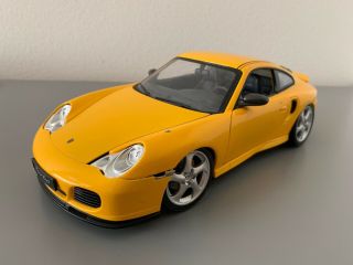 1/18 Custom Hotworks Auto Shop Porsche 911 (996) Turbo Speed Yellow.  Techart.