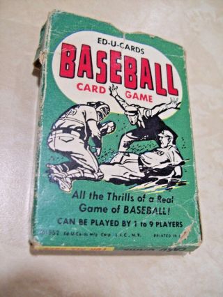1957 Ed U Cards Baseball Card Game