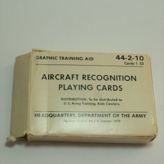Aircraft Recognition Playing Cards 44 - 2 - 10 Complete Graphic Training Aid 1979