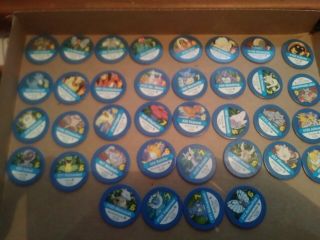 Pokemon Master Trainer Board Game 1999 Replacement 36 Blue Pog Chips