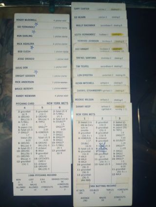 1986 Ny Mets Strat - O - Matic Baseball Sports Cards,  Memorabilia,  Fan Shop.