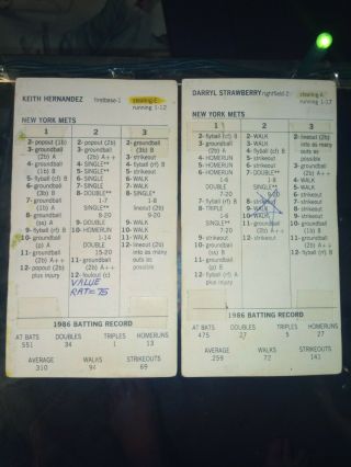 1986 NY Mets Strat - o - Matic baseball sports cards,  memorabilia,  fan shop. 3