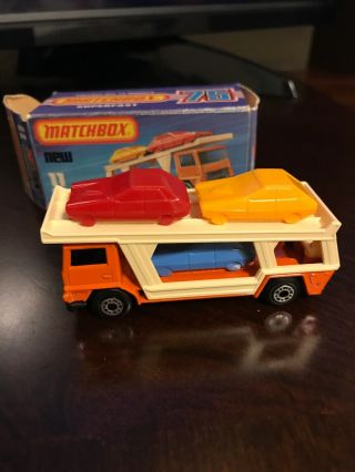 Vintage 1976 Matchbox Superfast No.  11 Car Transporter With Box