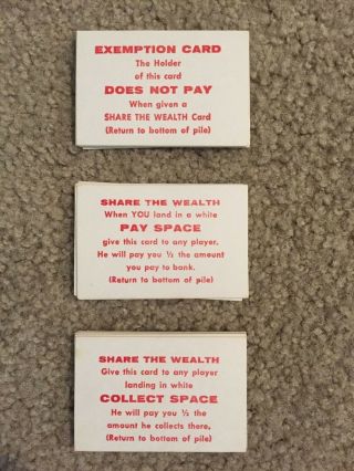 Vintage 1960 The Game Of Life Exception Share Wealth Cards Replacement Parts 24x