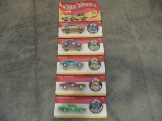 Full Set Of 50th Hot Wheels Anniversary Cars.  In 5 Blister Packages