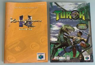 N64 Turok Dinosaur Hunter & Killer Instinct Gold Instruction Booklet Only