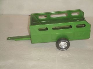 Vintage Nylint Farms Truck Trailer Green Pressed Steel Toy 1970 
