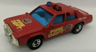 Matchbox Ford Ltd Fire Chief Car Fire Dept 1987 1:69 Scale Hw2