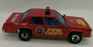 Matchbox Ford Ltd Fire Chief Car Fire Dept 1987 1:69 Scale HW2 4