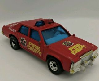 Matchbox Ford Ltd Fire Chief Car Fire Dept 1987 1:69 Scale HW2 5