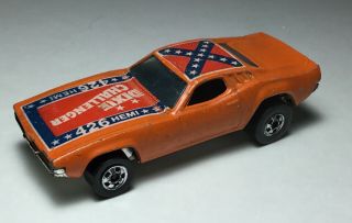 Vintage Hot Wheels Dixie Challenger Bw No Redline Flag Show Off Orange Enamel