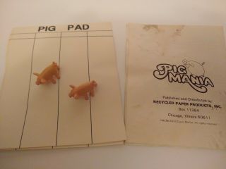 Pig Mania 1977 Game Of Chance 2 Pigs Instructions Pig Pads Game Parts