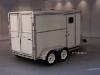 GREENLIGHT TANDEM HORSE TRAILER WHITE 1/64 SCALE COLLECTIBLE DIORAMA MODEL 3
