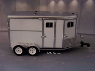 GREENLIGHT TANDEM HORSE TRAILER WHITE 1/64 SCALE COLLECTIBLE DIORAMA MODEL 5