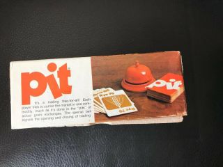 Vintage 1973 Pit Card Game - Orange Bell - Parker Brothers - USA Made - No.  661 3