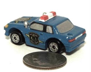 Small Micro Machine Plastic 1980 ' s Ford Mustang Police car Michigan State police 3