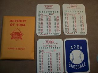 Apba Baseball Great Teams Of The Past 1984 Detroit Tigers W/mg Symbols