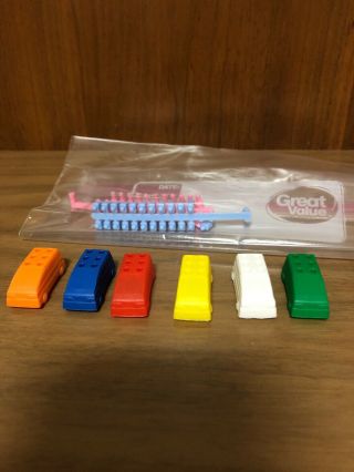 1999 The Game Of Life 40th Anniversary Replacement Parts - 6 Cars 50 People Pegs