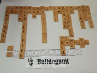 Vintage 1953 Scrabble Board Game Replacement 100 Letter Tile Parts Only