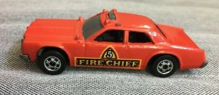 Vintage Hot Wheels 1977 Fire Chief Car Red Malaysia Mattel Die Cast Black Wall