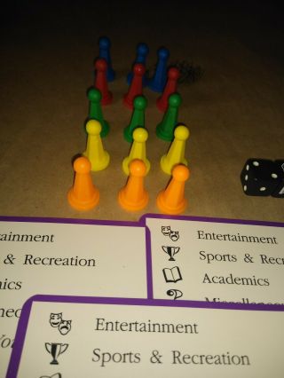 1995 TriBond Board Game Replacement 15 Pawns & 3 Reference Cards & 2 dices Only 5