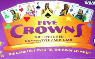 5 Five Crowns Playing Card Game Deck 5 Suit Rummy 100 Complete &