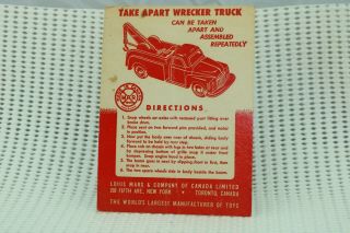 Marx Fix - All Wrecker Truck Plastic Tow Truck Advertising Sheet