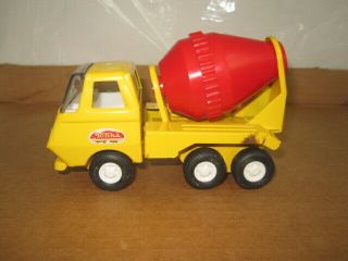 1970s Vintage Tonka Mini Cement Mixer Truck,  Yellow And Red