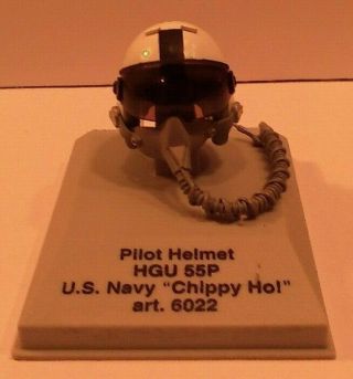 Armour Cdc 1/8 Scale Pilot Helmet,  Hgu 55p,  U.  S.  Navy,  " Chippy Ho ",  Art 6022
