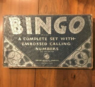 Bingo Board Game,  Vintage,  Milton Bradley,  30s Or 40s,  Complete W Box,  No.  4148