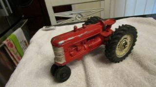 Vintage 7 " Diecast Metal International Ih Tractor With Rubber Tires And Wheels