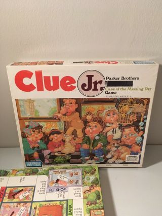 Clue Jr.  Case of the Missing Pet Game by Parker Brothers 1989 Complete 2