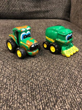 Ertl John Deere Set Of 2 Toddler Toy Tractor Combines Big Eyes