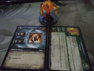 World Of Warcraft Miniatures Enraged Fire Spirit With Char Card And Flamestrike