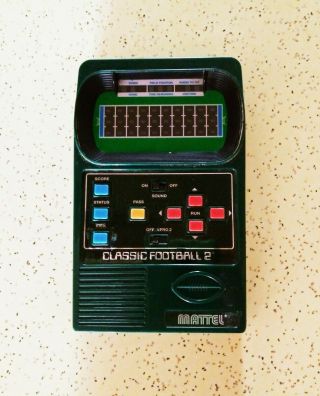 Mattel Classic Football 2 Handheld Video Game 2002.  Batteries Incl.