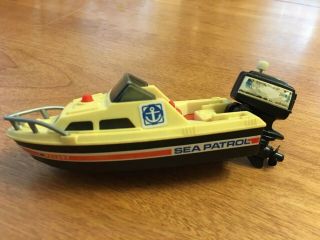 Vintage 1978 Tomy Sea Patrol Toy Boat With Wind - Up Motor -
