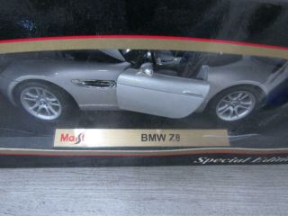 Maisto Special Edition BMW Z8 Silver 1:18 Scale Diecast IOB 5