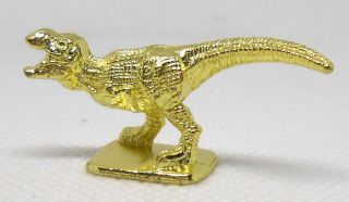 Monopoly Gold T - Rex Dinosaur Token Metal Mover Piece