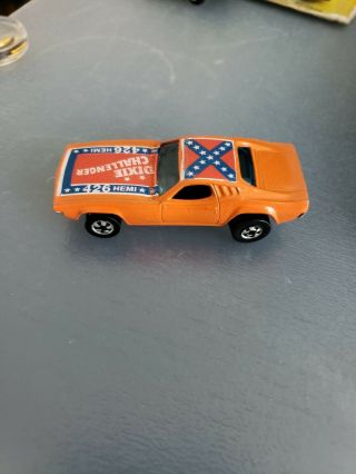 Hot Wheels Dixie Challenger Flag Tampo General Lee 1981 Orange