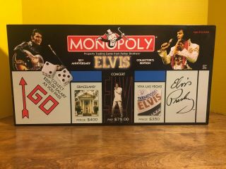 Elvis Presley Monopoly 25th Anniversary Collectors Edition Board Game Open Box
