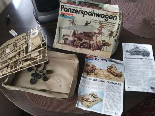 Monogram Panzerspahwagen Model Kit Vintage German Wwii 1/32 Vintage 1974 7581