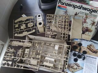 Monogram panzerspahwagen Model kit Vintage German WWII 1/32 vintage 1974 7581 4