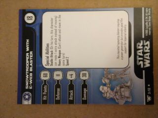 Star Wars Miniatures Champions Of The Force Snowtrooper With E - Web Blaster 40