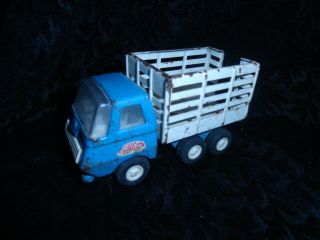Vintage Tiny Tonka Dump Stake Truck 527 (blue & White) -