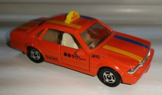 Tomica 13 Nissan Cedric H.  T.  Taxi Cab 1:62 Die Cast,  Japan Made,  Orange