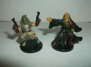 Nautolan Soldier & Kit Fisto Star Wars Miniatures (no Cards) Combined